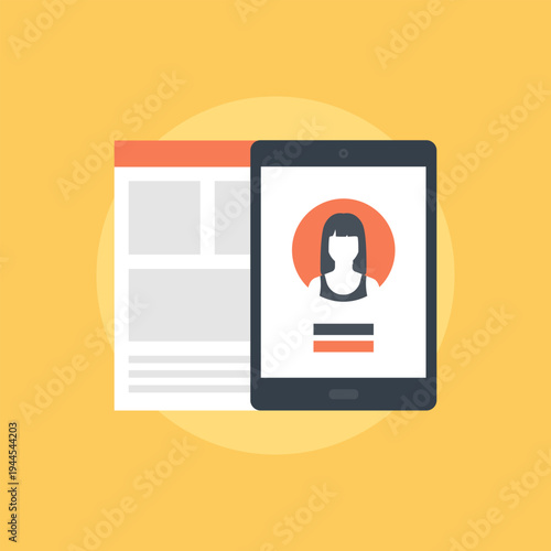 User Experience flat web icon concept