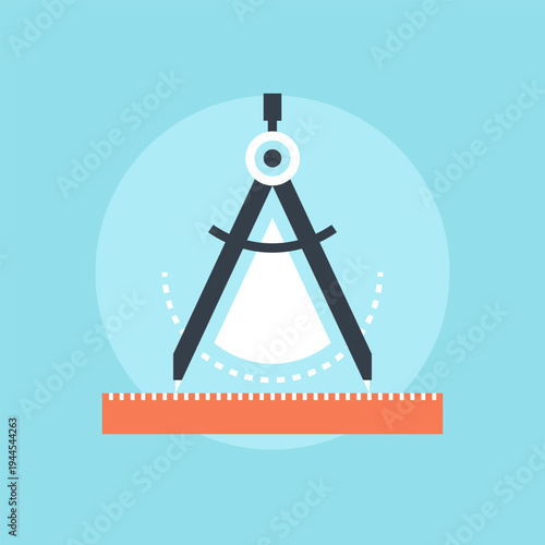 Precision flat web icon concept