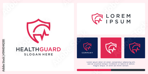 Health guard logo design with pulse