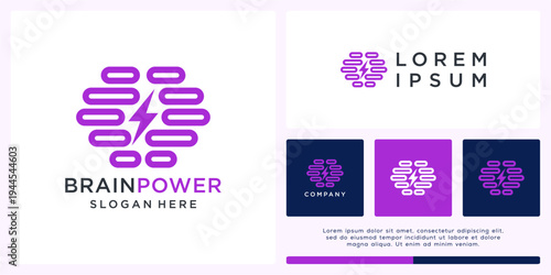 Brain power logo design technology