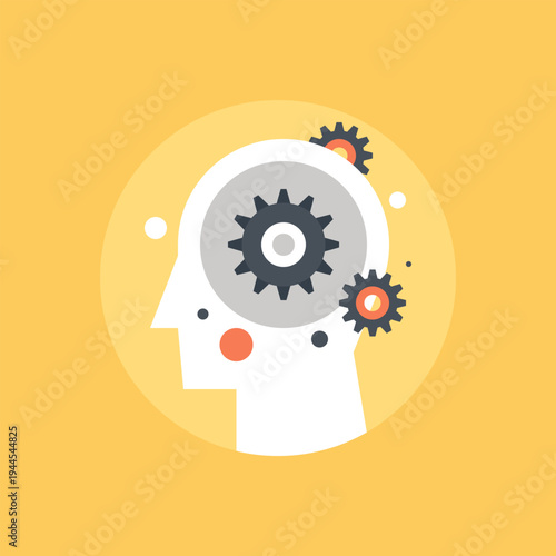 brain process icon concept
