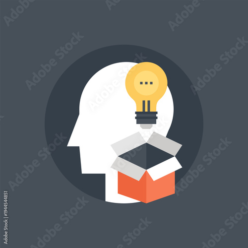 think outside the box icon concept