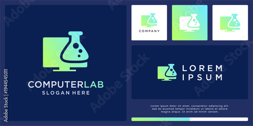 Computer lab logo design template