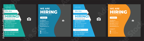 We are hiring job vacancy social media post or square web banner template Modern and creative hiring square banner template design for social media post