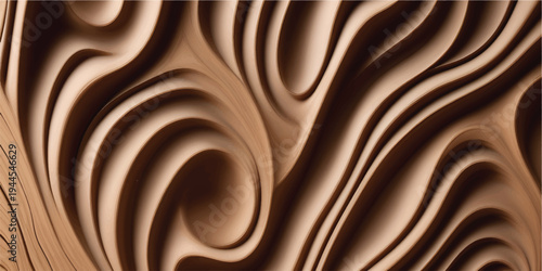 Brown wooden texture background complemented by a soft, luxurious golden satin wave pattern design