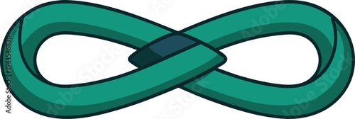 Teal infinity symbol on white background