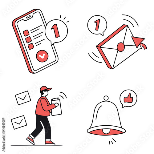 Mobile notification and delivery person smartphone