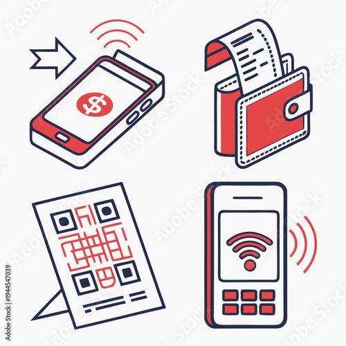 Mobile phone with qr code and wallet qr code payment transaction