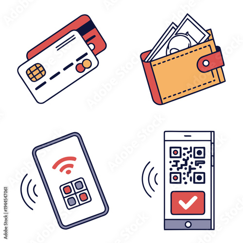 Mobile payment and credit card wallet qr code