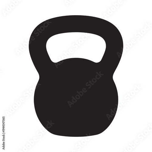 Simple black silhouette of a kettlebell a popular fitness tool