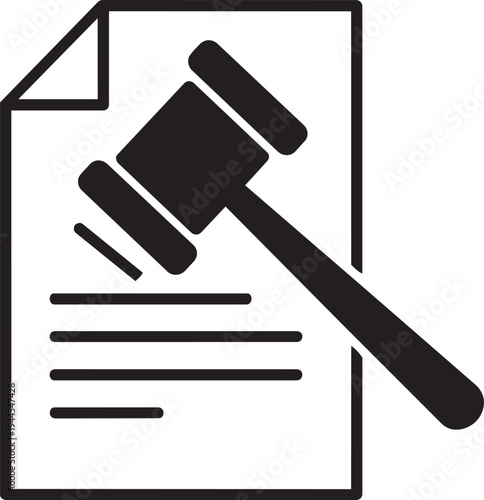 A gavel on top of a legal document
