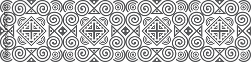 Photos Hmong fabric patterns feature intertwined curved lines forming spirals, a unique symbol of the Hmong ethnic group