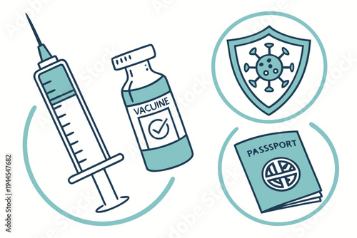 Covid-19 vaccination and travel covid-19 syringe vaccine passport