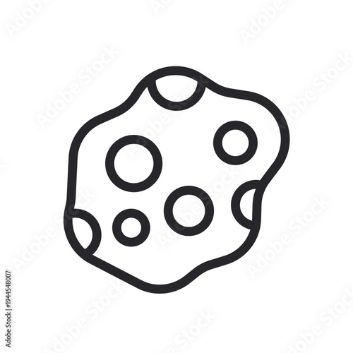meteorite icons set outline and Flat Style,transparent background