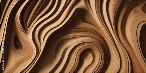 Wavy wooden planks with dark shadowed grooves create a textured abstract pattern