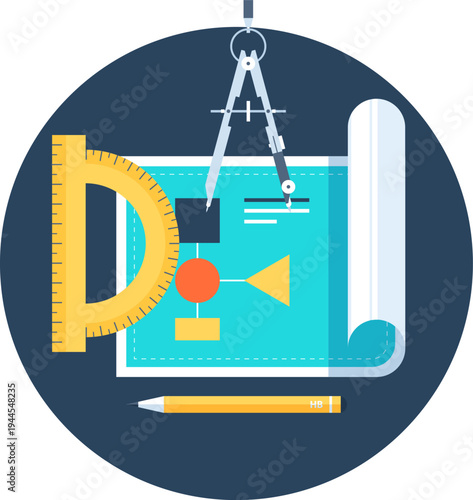 business plan flat web icon concept