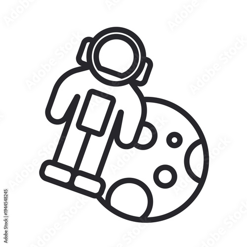 astronomer icons outline and Flat Style,transparent background