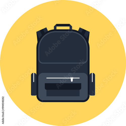 schoolbag flat web icon concept