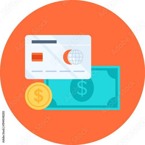payment methods flat web icon concept