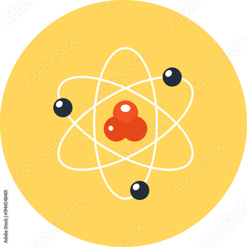nuclear power flat web icon concept