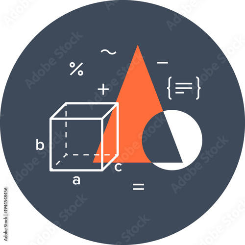 mathematics flat web icon concept