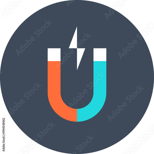 physics flat web icon concept