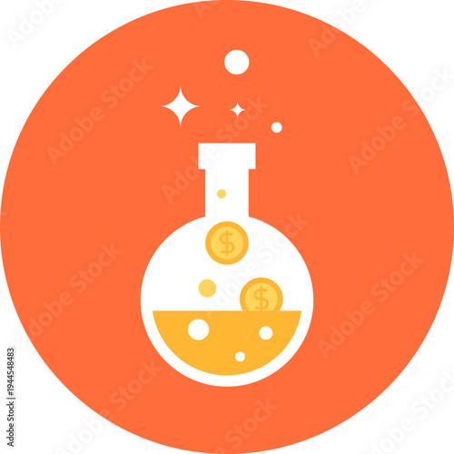 make money flat web icon concept