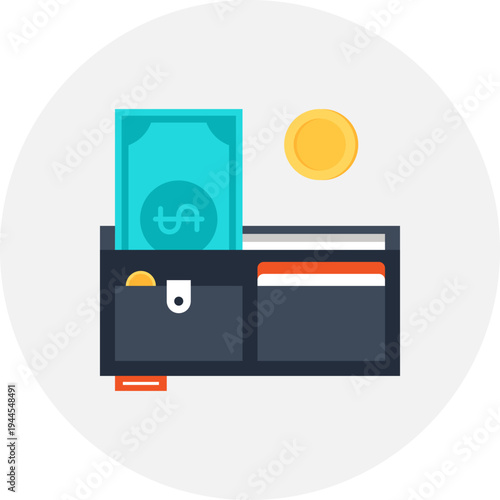 payment methods flat web icon concept