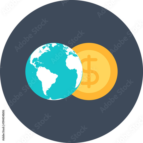international business flat web icon concept