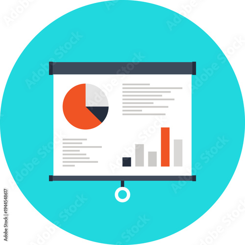 analytics flat web icon concept