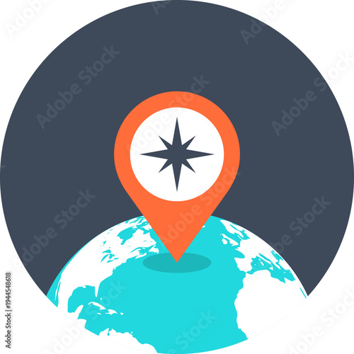 location flat web icon concept