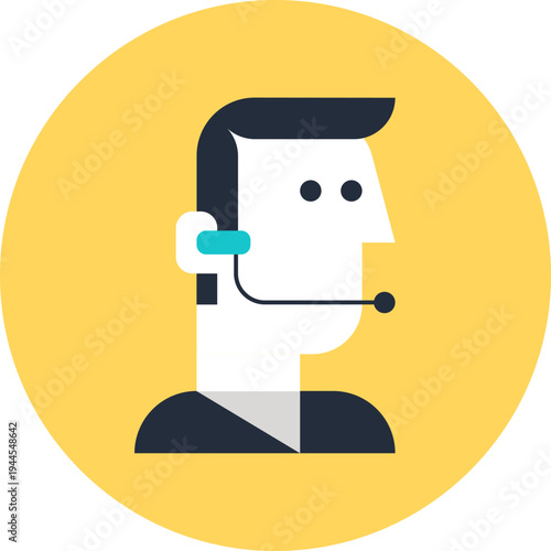 customer service flat web icon concept