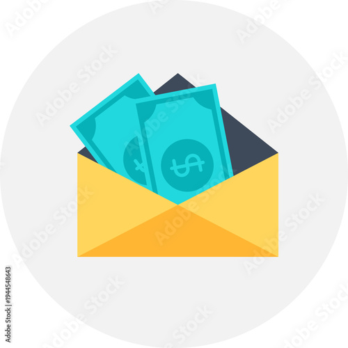 cash flat web icon concept