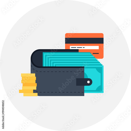 payment methods flat web icon concept