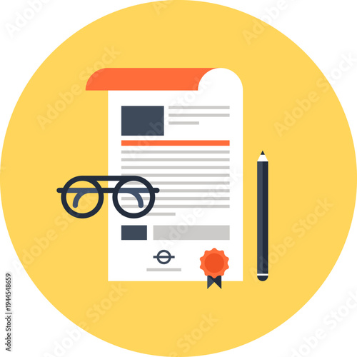 contract flat web icon concept