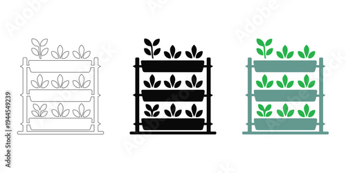 Vertical Hydroponic Garden Rack with Seedlings and Planter Trays