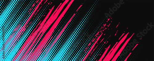 Car sticker wrap banner abstract sporty lines pink blue greenish grunge color combination brush storm thunder modern pattern racing motorsport.