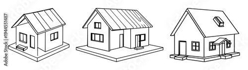 House model set with 3D-printed rendering and precise geometric shapes featuring construction, technology, architecture with engineering and innovation