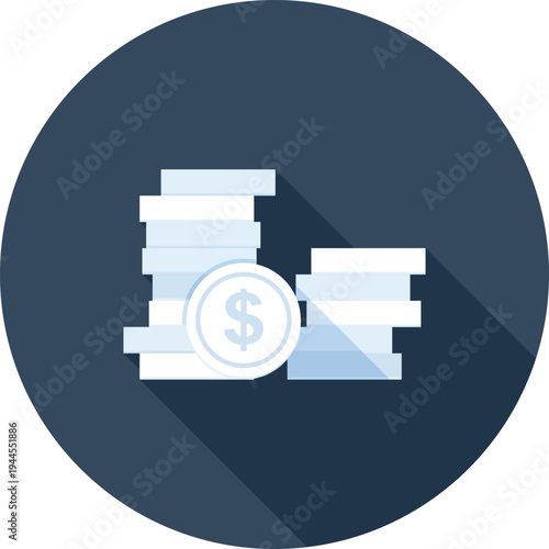 hard currency flat web icon concept