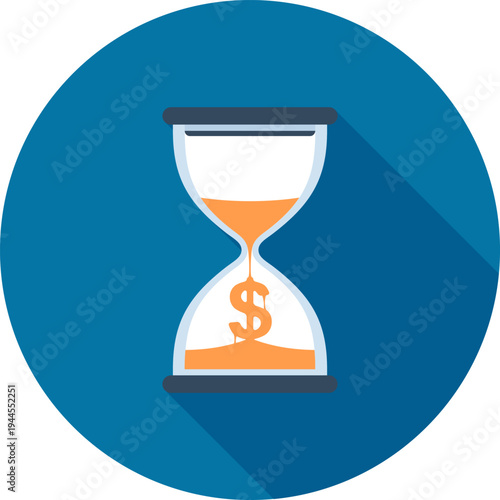 time is money flat web icon concept