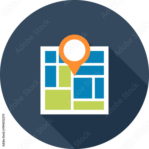 geolocation flat web icon concept