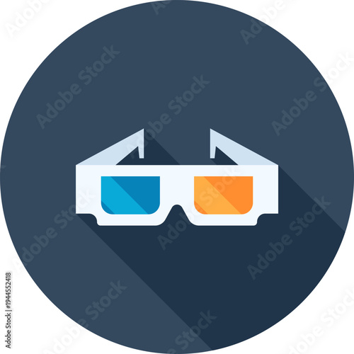 stereoscopic media flat web icon concept