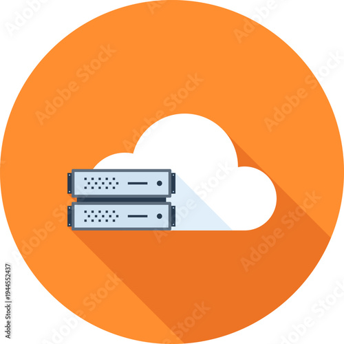 cloud services flat web icon concept
