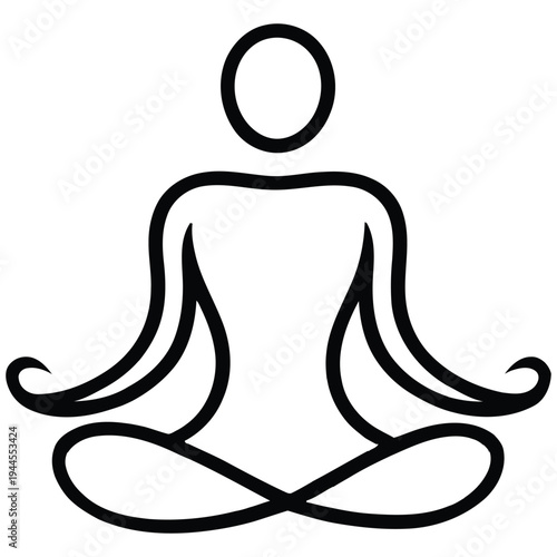 A person sitting in a cross-legged meditative pose with hands resting on knees.