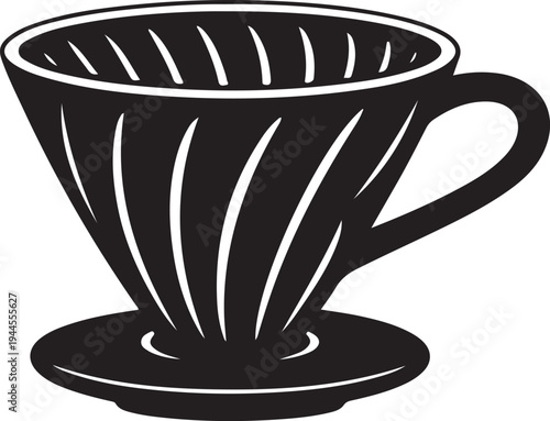 Pour over coffee dripper brewing filter icon