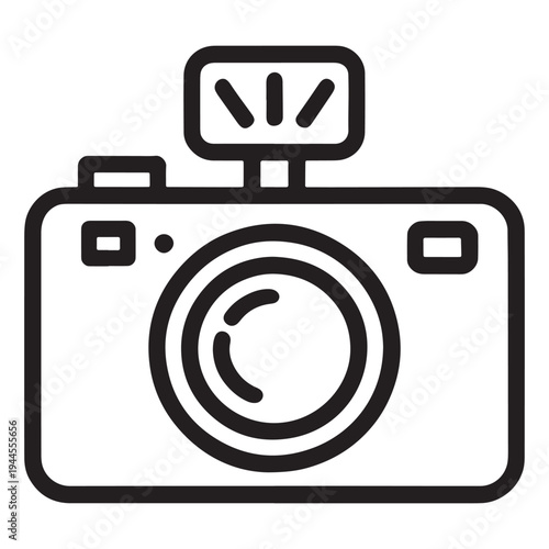 Classic analog camera with built-in flash ready for a timeless photo session