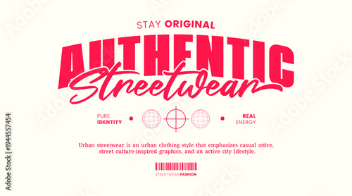 Urban Minimalist Fashion Typography. Slogan typography for casual, retro, and streetwear styles. For screen printing on oversized t-shirts and jackets.