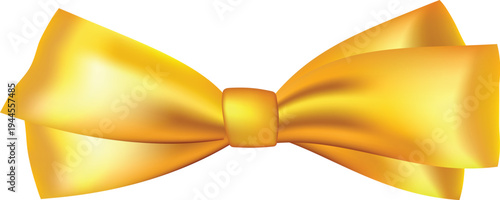 Vector gold ribbons and bows for wrapping present box