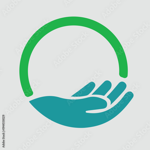 Circle  hand care shape logo vector 
