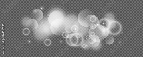 Bokeh circles on transparent background